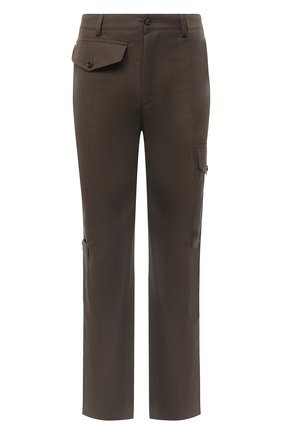 Мужские хлопковые брюки ALEXANDER MCQUEEN хаки цвета, арт. 619187/QPS44 | Фото 1 (Материал внешний: Хлопок; Силуэт М (брюки): Карго; Случай: Повседневный; Длина (брюки, джинсы): Стандартные; Стили: Бохо)