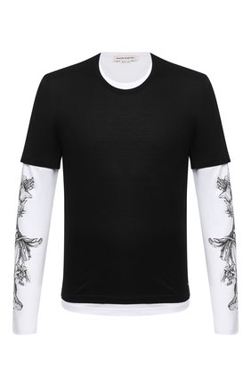 Мужская хлопковый лонгслив ALEXANDER MCQUEEN черно-белого цвета по цене 28050 руб., арт. 615286/QPZ66 | Фото 1 Мужская хлопковый лонгслив ALEXANDER MCQUEEN черно-белого цвета, арт. 615286/QPZ66 | Фото 1