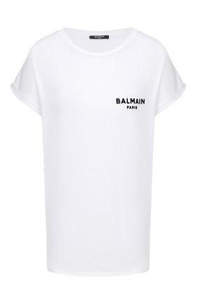 Женская хлопковая футболка BALMAIN белого цвета по цене 21400 руб., арт. UF11351/I382 | Фото 1 Женская хлопковая футболка BALMAIN белого цвета, арт. UF11351/I382 | Фото 1