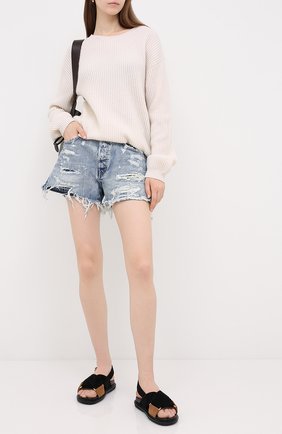 Женские джинсовые шорты MOUSSY голубого цвета по цене 27700 руб., арт. 025DSC11-2330 | Фото 2 Женские джинсовые шорты MOUSSY голубого цвета, арт. 025DSC11-2330 | Фото 2
