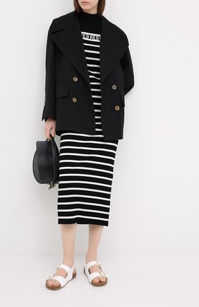 Женское платье из вискозы REDVALENTINO черно-белого цвета по цене 59950 руб., арт. UR3KD00Q/58H | Фото 2 Женское платье из вискозы REDVALENTINO черно-белого цвета, арт. UR3KD00Q/58H | Фото 2