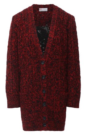 Женский шерстяной кардиган REDVALENTINO красного цвета по цене 59950 руб., арт. UR3KA00A/58C | Фото 1 Женский шерстяной кардиган REDVALENTINO красного цвета, арт. UR3KA00A/58C | Фото 1