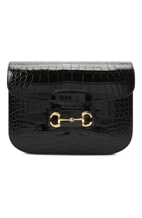 Женская сумка 1955 horsebit из кожи аллигатора GUCCI черного цвета по цене 1295000 руб., арт. 602204/EV40G/AMIS | Фото 1 Женская сумка 1955 horsebit из кожи аллигатора GUCCI черного цвета, арт. 602204/EV40G/AMIS | Фото 1