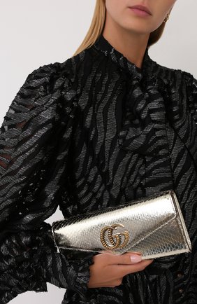 Женский клатч broadway из кожи питона GUCCI серебряного цвета по цене 109300 руб., арт. 594101/L1H0T/PRET | Фото 2 Женский клатч broadway из кожи питона GUCCI серебряного цвета, арт. 594101/L1H0T/PRET | Фото 2
