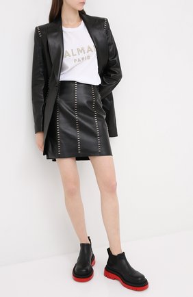 Женская футболка BALMAIN белого цвета по цене 43450 руб., арт. UF11351/I509 | Фото 2 Женская футболка BALMAIN белого цвета, арт. UF11351/I509 | Фото 2