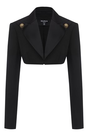 Женский шерстяной жакет BALMAIN черного цвета по цене 136000 руб., арт. UF17029/167L | Фото 1 Женский шерстяной жакет BALMAIN черного цвета, арт. UF17029/167L | Фото 1