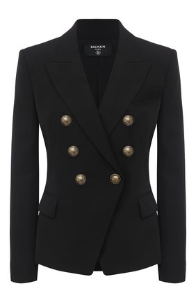 Женский шерстяной жакет BALMAIN черного цвета по цене 150000 руб., арт. UF17110/167L | Фото 1 Женский шерстяной жакет BALMAIN черного цвета, арт. UF17110/167L | Фото 1