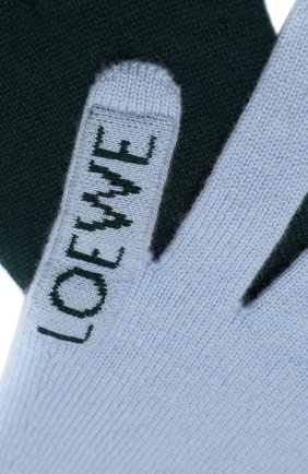 Женский кашемировый шарф LOEWE зеленого цвета, арт. F811487X07 | Фото 2 (Материал: Шерсть, Кашемир, Текстиль)