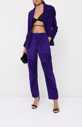 Женские замшевые брюки TOM FORD фиолетового цвета по цене 453500 руб., арт. PAL704-LEX226 | Фото 2 Женские замшевые брюки TOM FORD фиолетового цвета, арт. PAL704-LEX226 | Фото 2