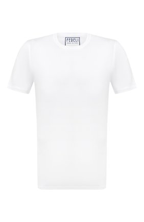 Мужская хлопковая футболка FEDELI белого цвета, арт. 3UID0114 | Фото 1 (Рукава: Короткие; Длина (для топов): Стандартные; Материал внешний: Хлопок; Мужское Кросс-КТ: Футболка-одежда; Принт: Без принта; Стили: Кэжуэл)