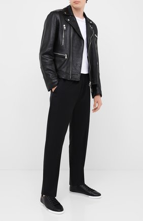 Мужские кожаные кеды saint tropez DOLCE & GABBANA черного цвета по цене 42800 руб., арт. CS1735/A8M00 | Фото 2 Мужские кожаные кеды saint tropez DOLCE & GABBANA черного цвета, арт. CS1735/A8M00 | Фото 2