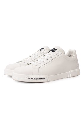 Мужские кожаные кеды portofino DOLCE & GABBANA белого цвета по цене 47500 руб., арт. CS1774/AA335 | Фото 1 Мужские кожаные кеды portofino DOLCE & GABBANA белого цвета, арт. CS1774/AA335 | Фото 1