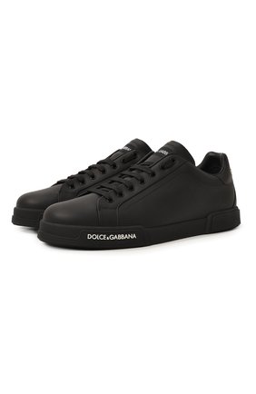 Мужские кожаные кеды portofino DOLCE & GABBANA черного цвета по цене 43050 руб., арт. CS1774/AA335 | Фото 1 Мужские кожаные кеды portofino DOLCE & GABBANA черного цвета, арт. CS1774/AA335 | Фото 1