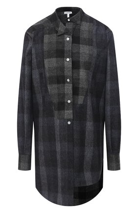 Женская шерстяная рубашка LOEWE серого цвета по цене 86450 руб., арт. S359337XBT | Фото 1 Женская шерстяная рубашка LOEWE серого цвета, арт. S359337XBT | Фото 1