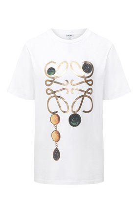 Женская хлопковая футболка LOEWE белого цвета по цене 33150 руб., арт. S359333XBP | Фото 1 Женская хлопковая футболка LOEWE белого цвета, арт. S359333XBP | Фото 1