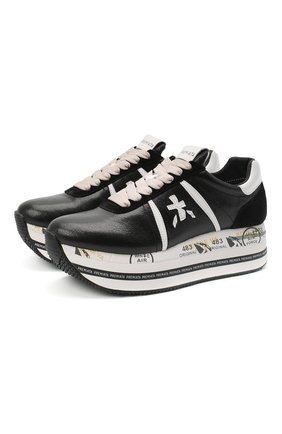 Женские кожаные кроссовки beth PREMIATA черно-белого цвета по цене 20700 руб., арт. BETH/VAR4842 | Фото 1 Женские кожаные кроссовки beth PREMIATA черно-белого цвета, арт. BETH/VAR4842 | Фото 1