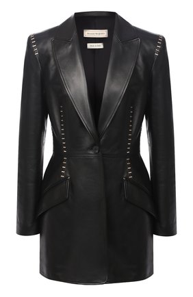 Женский кожаный жакет ALEXANDER MCQUEEN черного цвета по цене 375500 руб., арт. 633542/Q5AD9 | Фото 1 Женский кожаный жакет ALEXANDER MCQUEEN черного цвета, арт. 633542/Q5AD9 | Фото 1