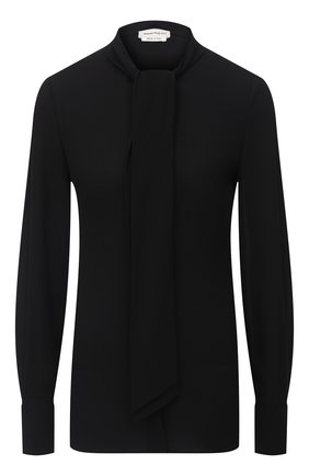 Женская шелковая блузка ALEXANDER MCQUEEN черного цвета по цене 86450 руб., арт. 586251/QBAAF | Фото 1 Женская шелковая блузка ALEXANDER MCQUEEN черного цвета, арт. 586251/QBAAF | Фото 1