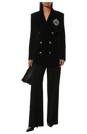 Женский хлопковый жакет BALMAIN черного цвета по цене 212500 руб., арт. UF17318/C248 | Фото 2 Женский хлопковый жакет BALMAIN черного цвета, арт. UF17318/C248 | Фото 2