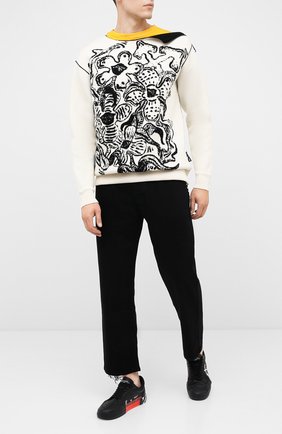 Мужской шерстяной свитер OFF-WHITE черно-белого цвета по цене 95300 руб., арт. 0MHE049E20KNI0010310 | Фото 2 Мужской шерстяной свитер OFF-WHITE черно-белого цвета, арт. 0MHE049E20KNI0010310 | Фото 2