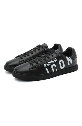 Мужские кожаные кеды DSQUARED2 черно-белого цвета по цене 29950 руб., арт. SNM0005 01503204 | Фото 1 Мужские кожаные кеды DSQUARED2 черно-белого цвета, арт. SNM0005 01503204 | Фото 1