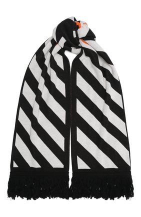 Мужской шарф OFF-WHITE черно-белого цвета по цене 16600 руб., арт. 0MMA001E20KNI0011001 | Фото 1 Мужской шарф OFF-WHITE черно-белого цвета, арт. 0MMA001E20KNI0011001 | Фото 1