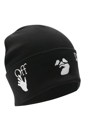 Мужская шерстяная шапка OFF-WHITE черно-белого цвета по цене 15100 руб., арт. 0MLC012E20KNI0021001 | Фото 1 Мужская шерстяная шапка OFF-WHITE черно-белого цвета, арт. 0MLC012E20KNI0021001 | Фото 1