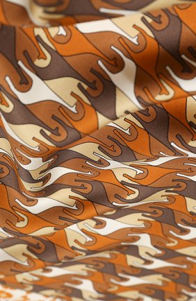 Женский шелковый платок foulard regina LORO PIANA коричневого цвета по цене 32100 руб., арт. FAL2928 | Фото 2 Женский шелковый платок foulard regina LORO PIANA коричневого цвета, арт. FAL2928 | Фото 2