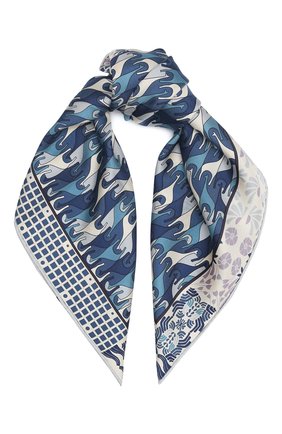 Женский шелковый платок foulard regina LORO PIANA синего цвета по цене 32100 руб., арт. FAL2928 | Фото 1 Женский шелковый платок foulard regina LORO PIANA синего цвета, арт. FAL2928 | Фото 1
