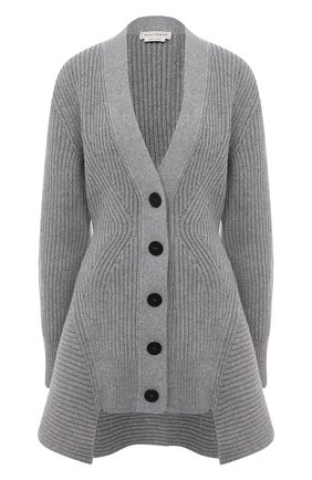 Женский шерстяной кардиган ALEXANDER MCQUEEN серого цвета по цене 95550 руб., арт. 633689/Q1AQW | Фото 1 Женский шерстяной кардиган ALEXANDER MCQUEEN серого цвета, арт. 633689/Q1AQW | Фото 1
