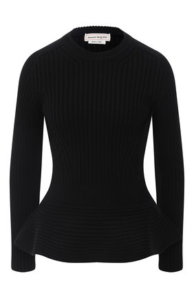 Женский шерстяной свитер ALEXANDER MCQUEEN черного цвета по цене 79700 руб., арт. 633685/Q1AQV | Фото 1 Женский шерстяной свитер ALEXANDER MCQUEEN черного цвета, арт. 633685/Q1AQV | Фото 1