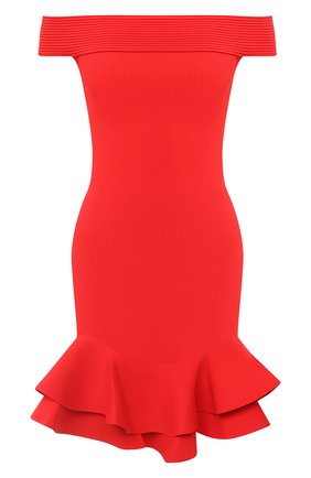 Женское платье из вискозы ALEXANDER MCQUEEN красного цвета по цене 173000 руб., арт. 633641/Q1APM | Фото 1 Женское платье из вискозы ALEXANDER MCQUEEN красного цвета, арт. 633641/Q1APM | Фото 1