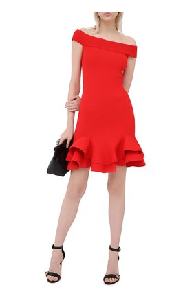 Женское платье из вискозы ALEXANDER MCQUEEN красного цвета по цене 173000 руб., арт. 633641/Q1APM | Фото 2 Женское платье из вискозы ALEXANDER MCQUEEN красного цвета, арт. 633641/Q1APM | Фото 2