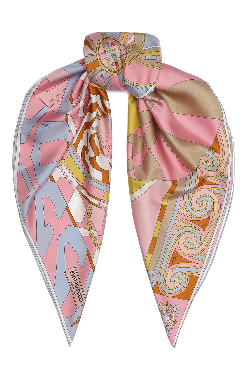 Женский шелковый платок EMILIO PUCCI розового цвета, арт. 0RGB22/0RW22 | Фото 1