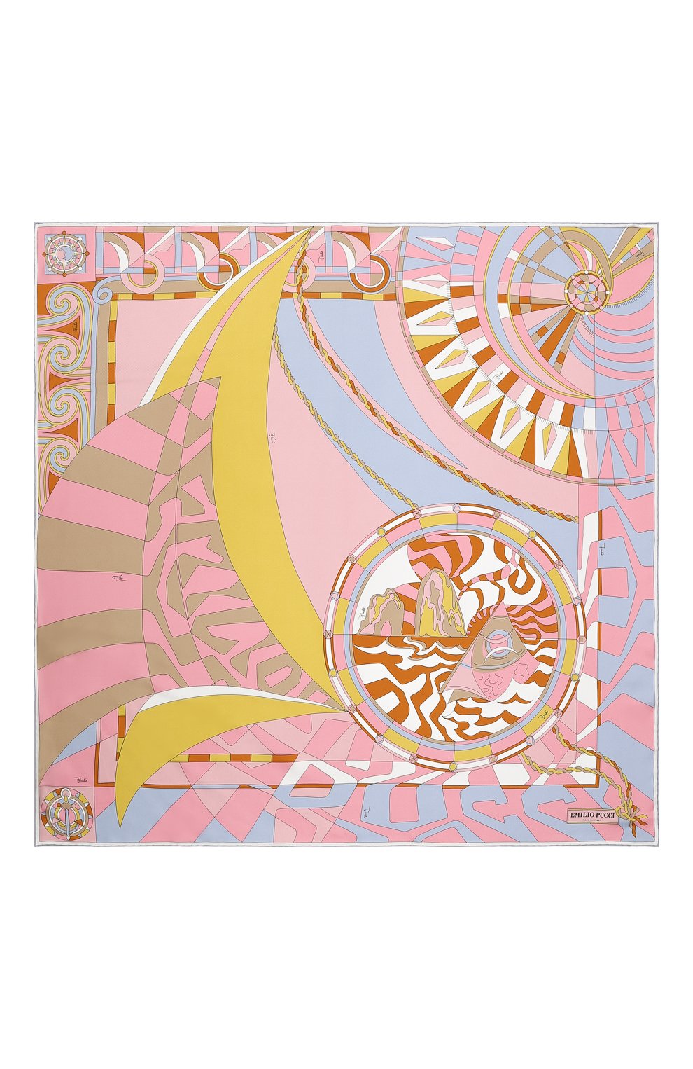 Женский шелковый платок EMILIO PUCCI розового цвета по цене 28350 руб., арт. 0RGB22/0RW22 | Фото 3 Женский шелковый платок EMILIO PUCCI розового цвета, арт. 0RGB22/0RW22 | Фото 3