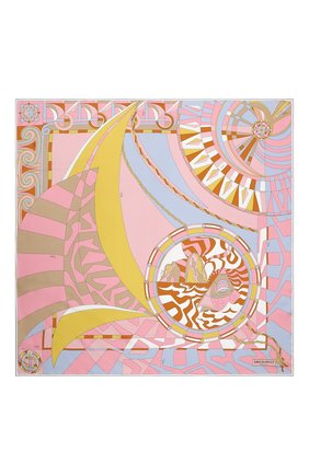 Женский шелковый платок EMILIO PUCCI розового цвета по цене 28350 руб., арт. 0RGB22/0RW22 | Фото 3 Женский шелковый платок EMILIO PUCCI розового цвета, арт. 0RGB22/0RW22 | Фото 3