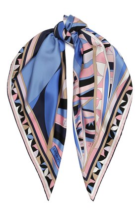 Женский шелковый платок EMILIO PUCCI синего цвета по цене 28350 руб., арт. 0RGB32/0RS32 | Фото 1 Женский шелковый платок EMILIO PUCCI синего цвета, арт. 0RGB32/0RS32 | Фото 1
