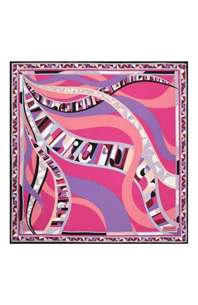 Женский шелковый платок EMILIO PUCCI розового цвета по цене 28350 руб., арт. 0RGB32/0RS32 | Фото 3 Женский шелковый платок EMILIO PUCCI розового цвета, арт. 0RGB32/0RS32 | Фото 3
