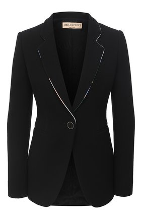 Женский шерстяной жакет EMILIO PUCCI черного цвета по цене 168000 руб., арт. 0RRB31/0R610 | Фото 1 Женский шерстяной жакет EMILIO PUCCI черного цвета, арт. 0RRB31/0R610 | Фото 1