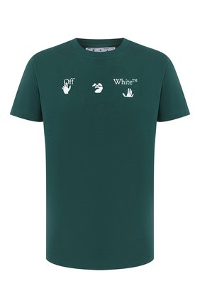 Мужская хлопковая футболка OFF-WHITE зеленого цвета по цене 19950 руб., арт. 0MAA027E20JER0025701 | Фото 1 Мужская хлопковая футболка OFF-WHITE зеленого цвета, арт. 0MAA027E20JER0025701 | Фото 1