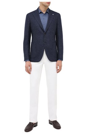 Мужская хлопковая рубашка LORO PIANA синего цвета по цене 59950 руб., арт. FAL0383 | Фото 2 Мужская хлопковая рубашка LORO PIANA синего цвета, арт. FAL0383 | Фото 2