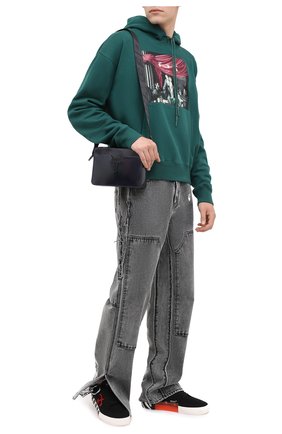 Мужская кожаная сумка OFF-WHITE синего цвета по цене 62000 руб., арт. 0MNA070E20LEA0014600 | Фото 2 Мужская кожаная сумка OFF-WHITE синего цвета, арт. 0MNA070E20LEA0014600 | Фото 2