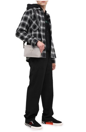 Мужская кожаная сумка OFF-WHITE серого цвета по цене 62000 руб., арт. 0MNA070E20LEA0010500 | Фото 2 Мужская кожаная сумка OFF-WHITE серого цвета, арт. 0MNA070E20LEA0010500 | Фото 2