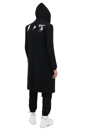 Мужской пальто OFF-WHITE черного цвета по цене 150500 руб., арт. 0MER003E20FAB0011001 | Фото 2 Мужской пальто OFF-WHITE черного цвета, арт. 0MER003E20FAB0011001 | Фото 2