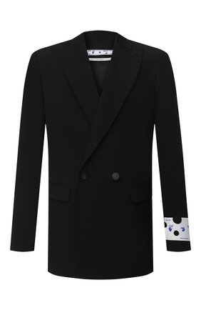 Мужской шерстяной пиджак OFF-WHITE черного цвета по цене 153000 руб., арт. 0MEF061E20FAB0011001 | Фото 1 Мужской шерстяной пиджак OFF-WHITE черного цвета, арт. 0MEF061E20FAB0011001 | Фото 1