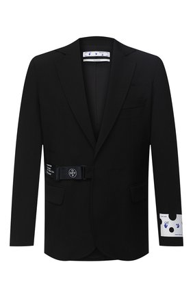 Мужской шерстяной пиджак OFF-WHITE черного цвета по цене 144000 руб., арт. 0MEF056E20FAB0011000 | Фото 1 Мужской шерстяной пиджак OFF-WHITE черного цвета, арт. 0MEF056E20FAB0011000 | Фото 1