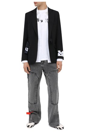 Мужской шерстяной пиджак OFF-WHITE черного цвета по цене 144000 руб., арт. 0MEF056E20FAB0011000 | Фото 2 Мужской шерстяной пиджак OFF-WHITE черного цвета, арт. 0MEF056E20FAB0011000 | Фото 2