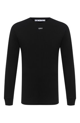 Мужская хлопковый лонгслив OFF-WHITE черного цвета по цене 25350 руб., арт. 0MAB001E20JER0041001 | Фото 1 Мужская хлопковый лонгслив OFF-WHITE черного цвета, арт. 0MAB001E20JER0041001 | Фото 1