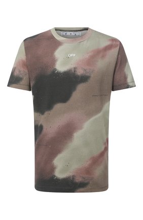 Мужская хлопковая футболка OFF-WHITE хаки цвета по цене 33150 руб., арт. 0MAA027E20JER0076001 | Фото 1 Мужская хлопковая футболка OFF-WHITE хаки цвета, арт. 0MAA027E20JER0076001 | Фото 1