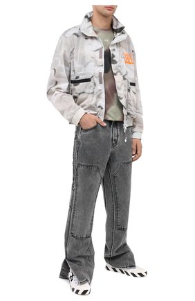 Мужская хлопковая футболка OFF-WHITE хаки цвета по цене 33150 руб., арт. 0MAA027E20JER0076001 | Фото 2 Мужская хлопковая футболка OFF-WHITE хаки цвета, арт. 0MAA027E20JER0076001 | Фото 2